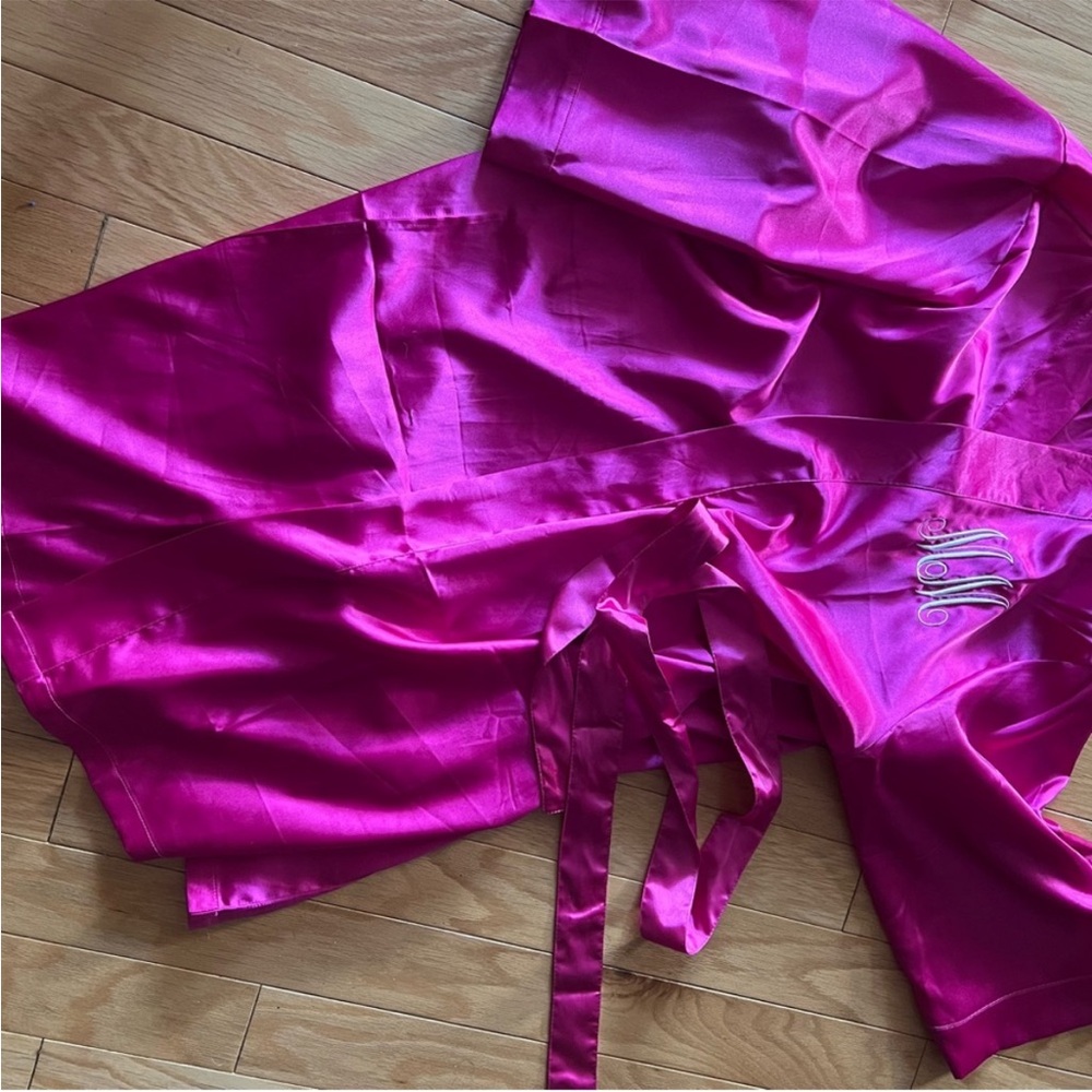Vibrant Pink Satin Robe